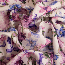 Load image into Gallery viewer, Mulberry 100% Linen Pre-Washed Print - Floral on White Base
