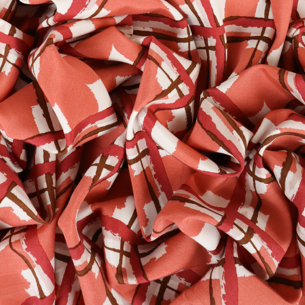 Viscose Print - Crossroads Red