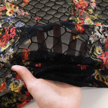 Load image into Gallery viewer, Honeycomb Printed Floral Mesh Deadstock
