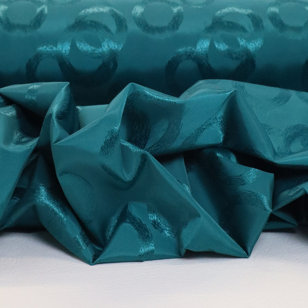 Showerproof Nylon Jacquard Spot Deadstock - Teal