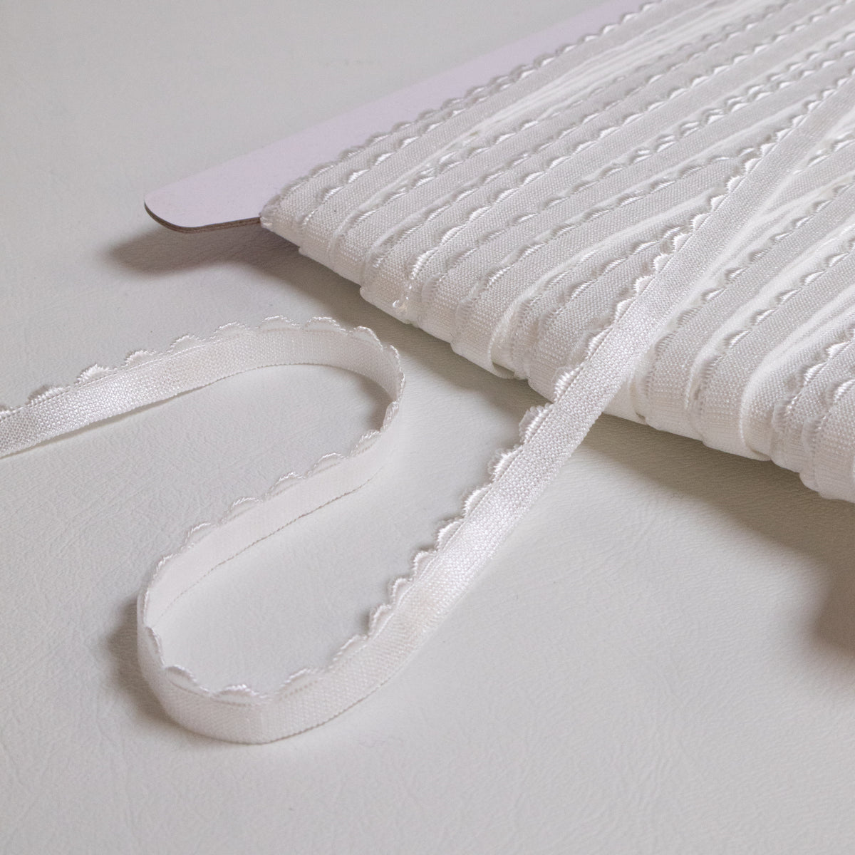 Picot Edge Elastic 11mm - White – Fabric Box