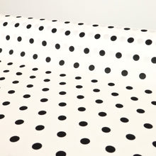 Load image into Gallery viewer, Rayon Polka Dot Print Deadstock - Small Black on White
