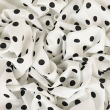Load image into Gallery viewer, Rayon Polka Dot Print Deadstock - Small Black on White
