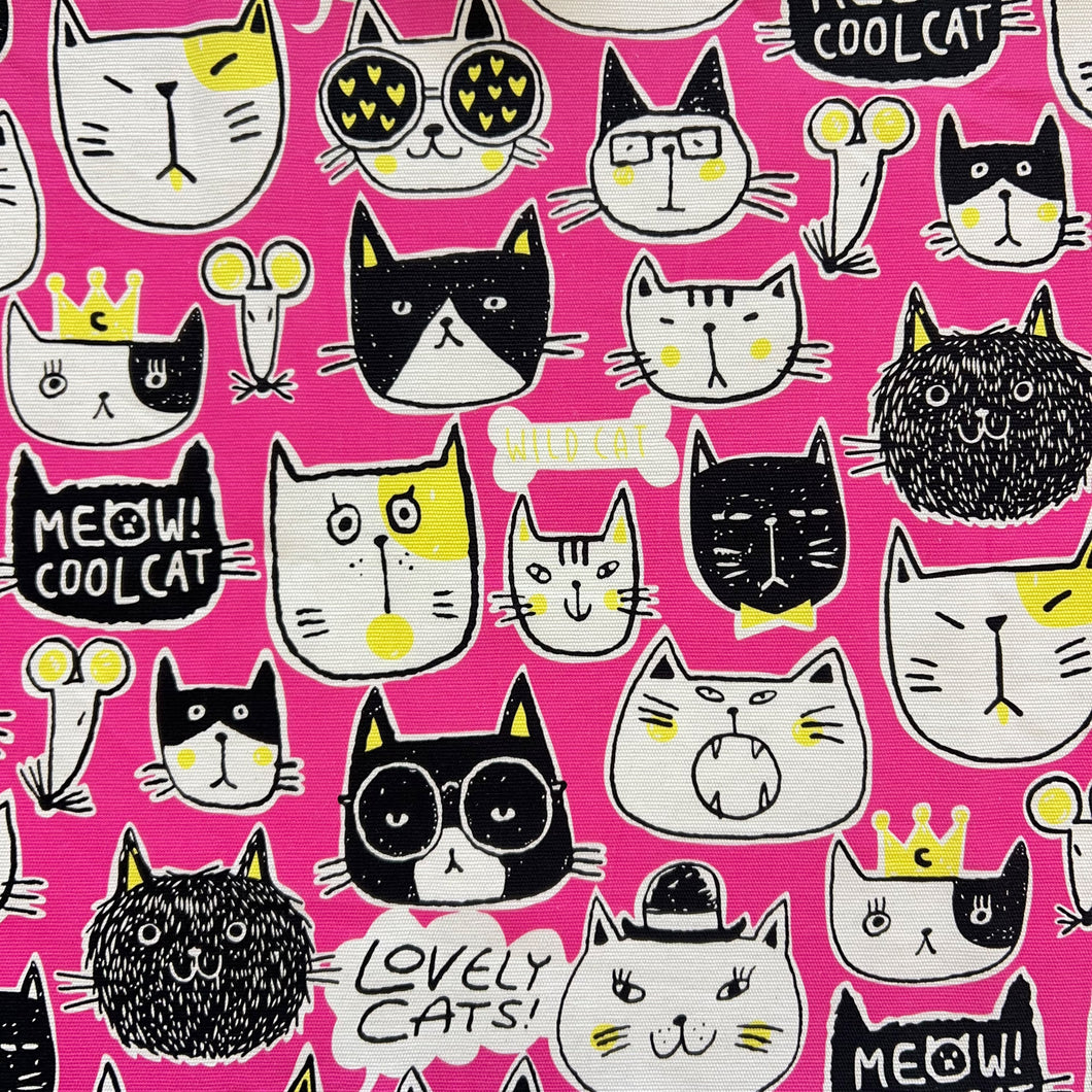 Printed Canvas - Meow (Pink)
