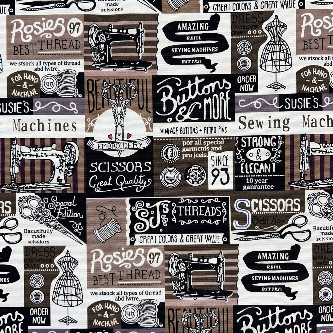 Printed Canvas - Sewing Time