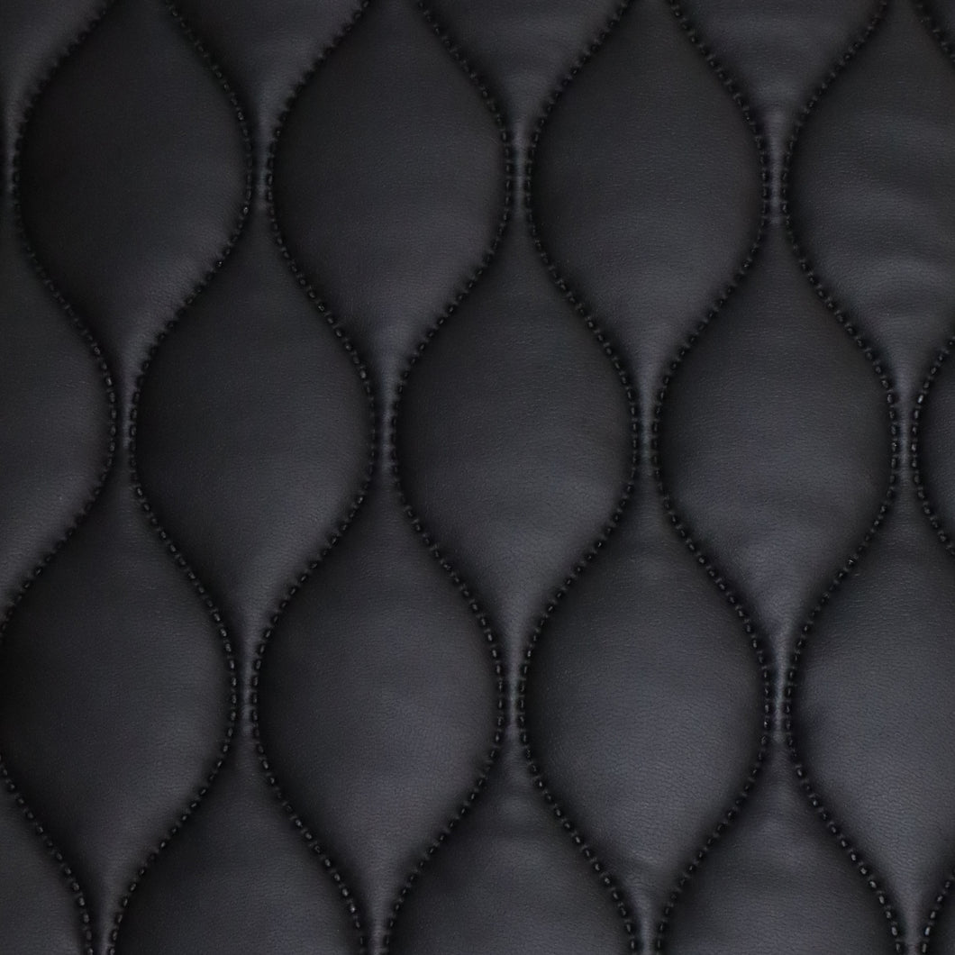 Quilted Pleather & Faux Fur Coating - Black
