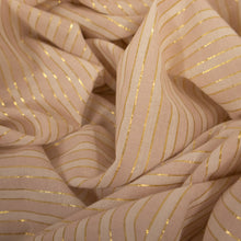 Load image into Gallery viewer, Cotton Linen Lurex Stripe Shirting Deadstock - Pink
