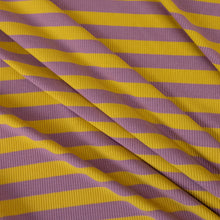 Load image into Gallery viewer, Aruba Rayon Spandex Striped Rib - Mauve &amp; Mustard
