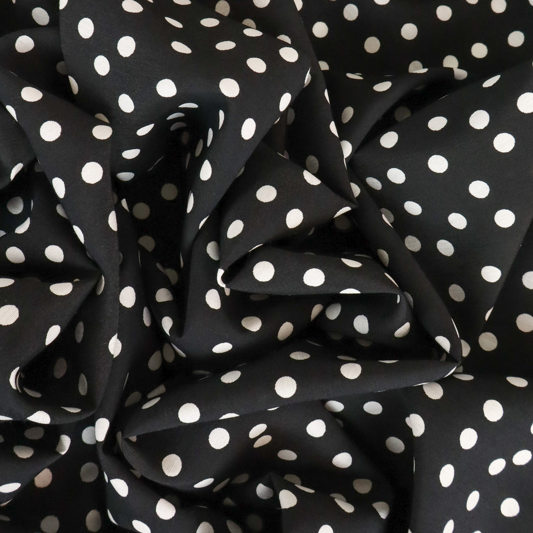 Viscose Polka Dot Print - Dotty Black