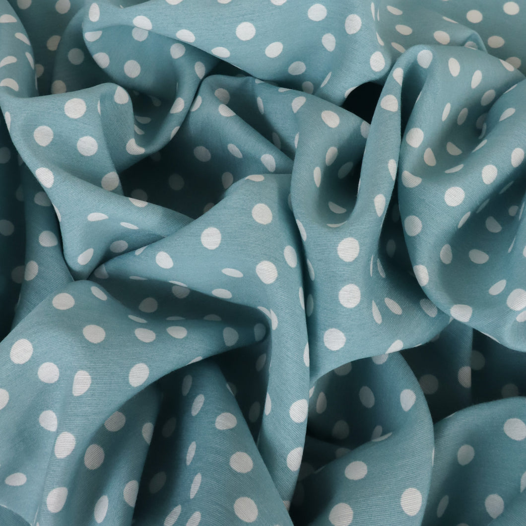 Viscose Polka Dot Print - Dotty Sea