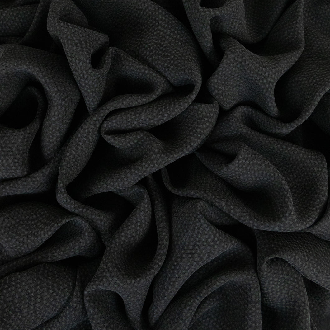 Japanese Sandwashed Cupro Piqué - Black