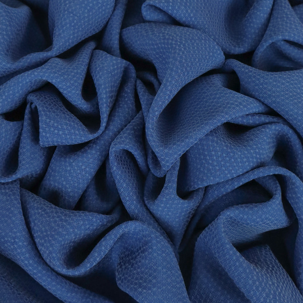 Japanese Sandwashed Cupro Piqué - Blue