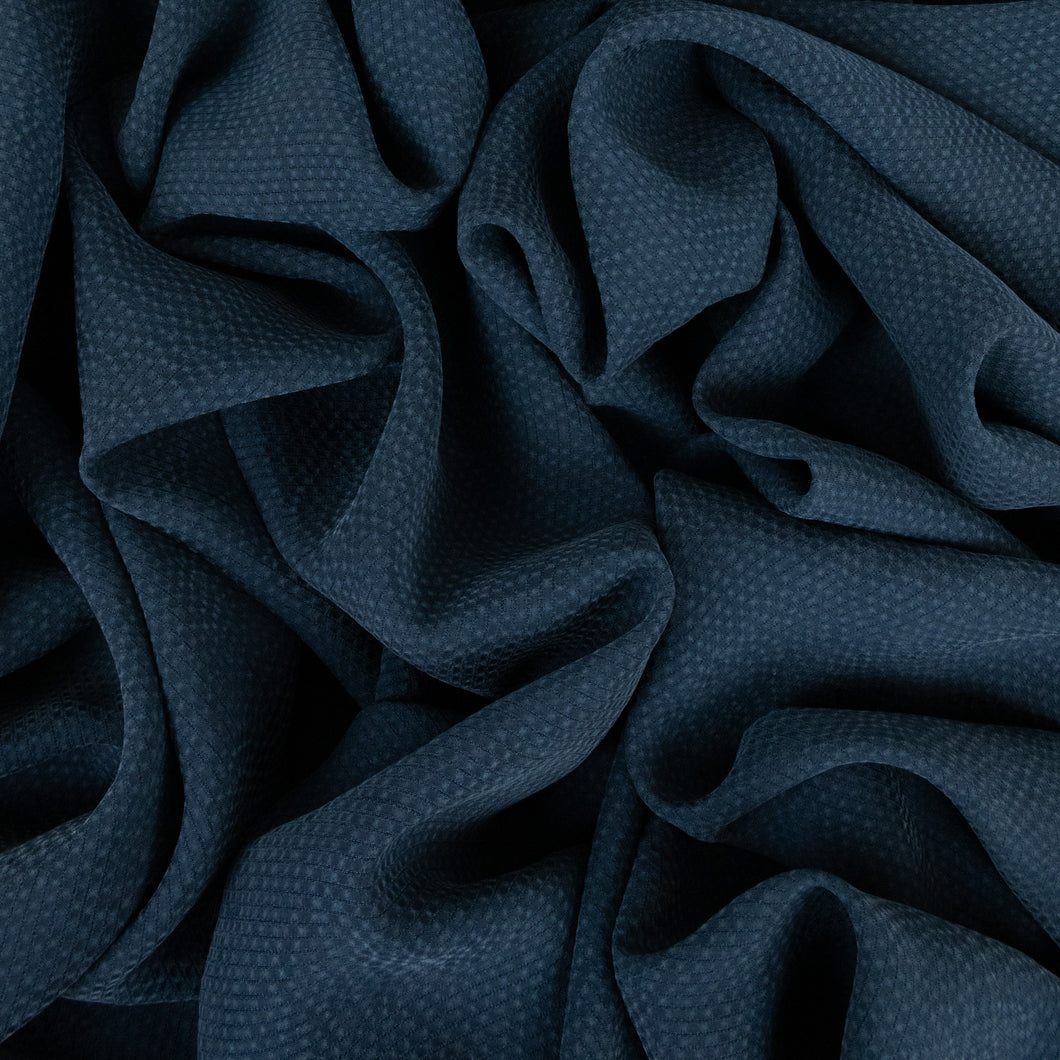 Japanese Sandwashed Cupro Piqué - Petrol