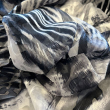 Load image into Gallery viewer, Shadows Silk Viscose Nylon Burnout Deadstock - Black and White
