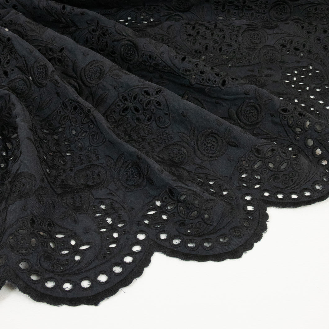 Shanna Heavy Embroidered Cotton Designer End – Black