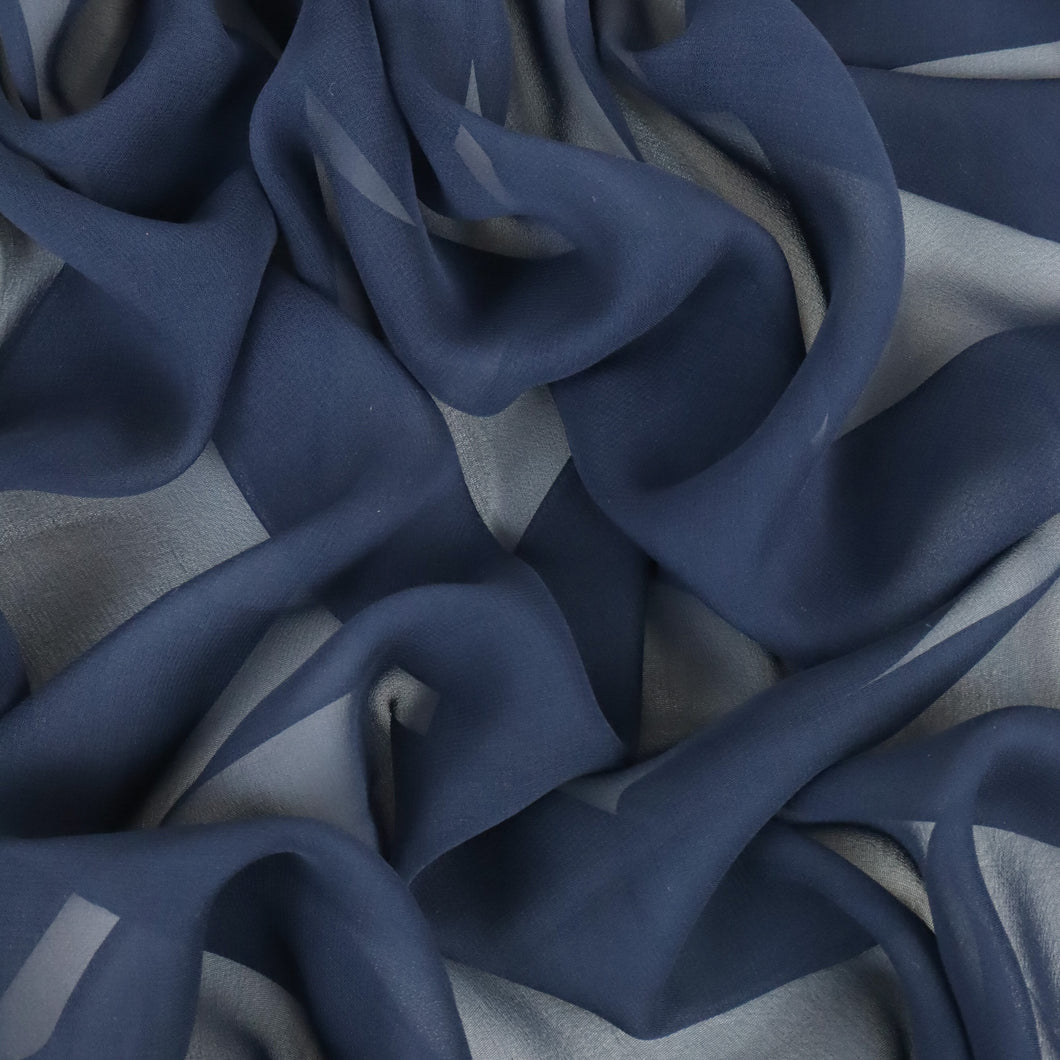 Silk Georgette Deadstock - Navy