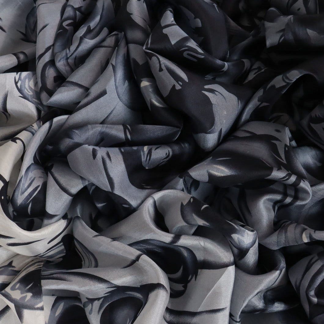 Silk Printed Satin Chiffon Deadstock - Trentham
