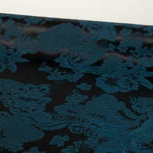 Load image into Gallery viewer, Sonata Two Tone Jacquard Satin – Petrol &amp; Black
