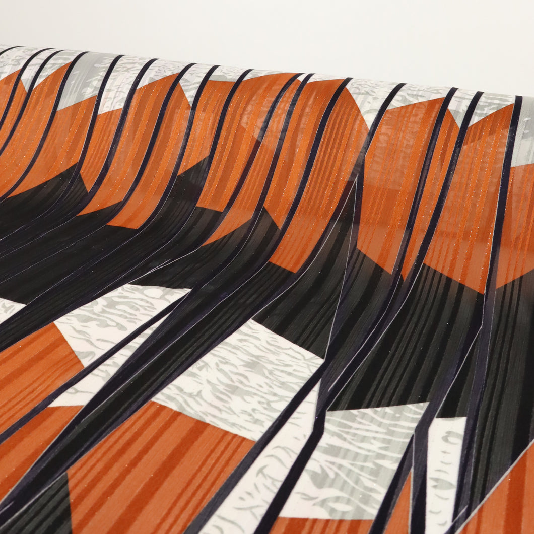 Stained Glass Georgette - Rust