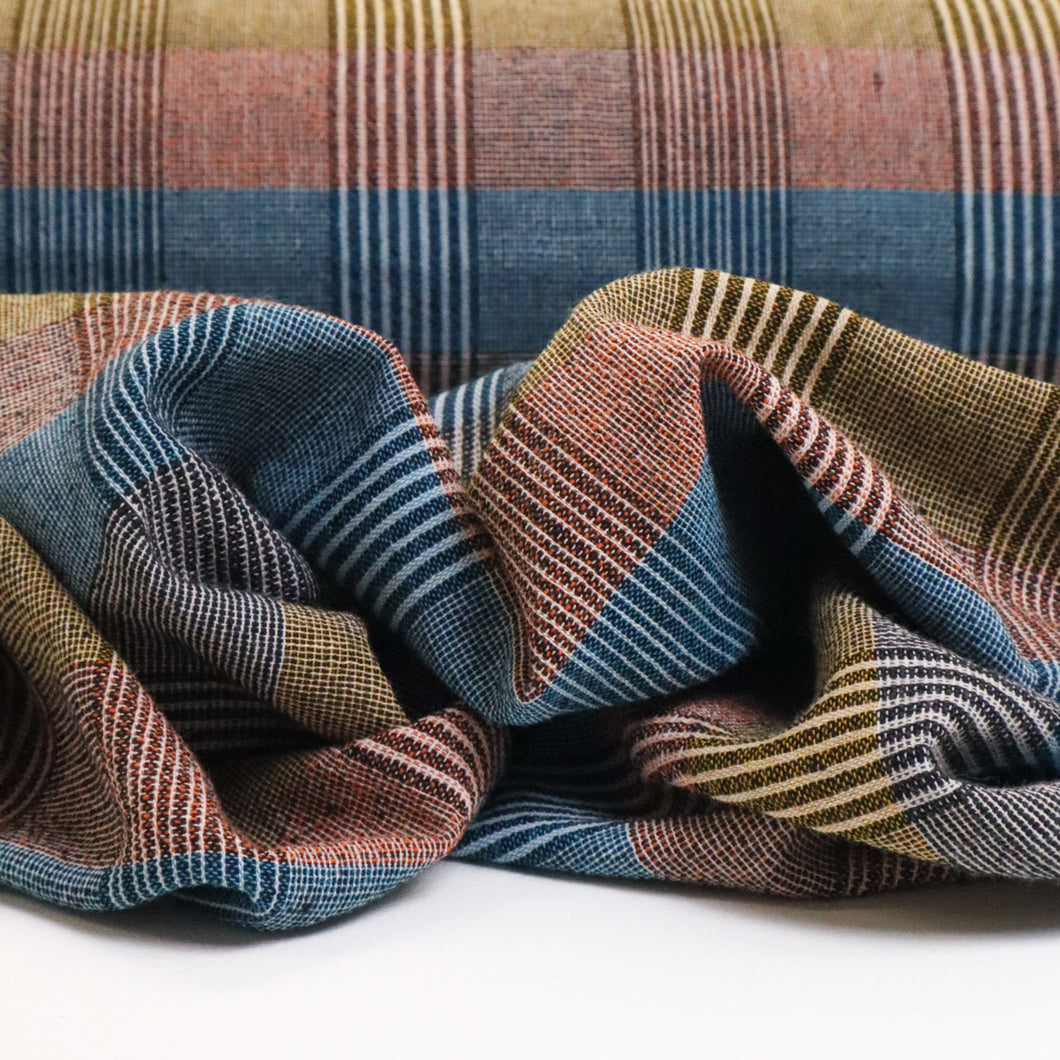 Striped Cotton Check - Orange