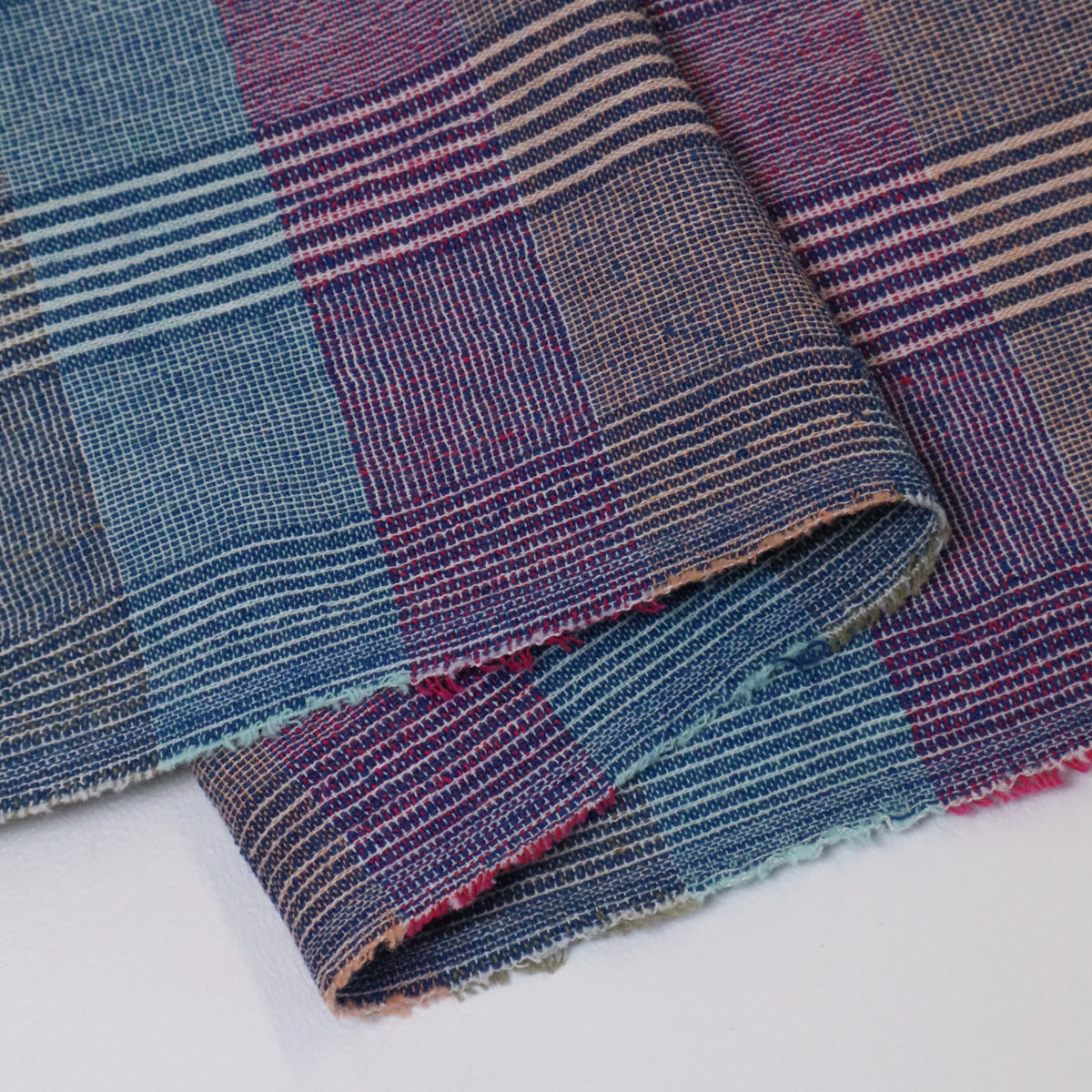 Striped Check Raspberry Striped Cotton Check - Purple – Fabric Box