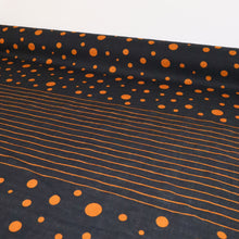 Load image into Gallery viewer, Sweet Caroline Cotton Rayon Print Deadstock - Navy &amp; Burnt Orange
