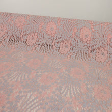 Load image into Gallery viewer, Cotton Nylon Two-Tone Corded Lace - Heiress Pink &amp; Pale Blue
