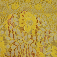 Load image into Gallery viewer, Cotton Nylon Two-Tone Corded Lace - Heiress Yellow &amp; Cream
