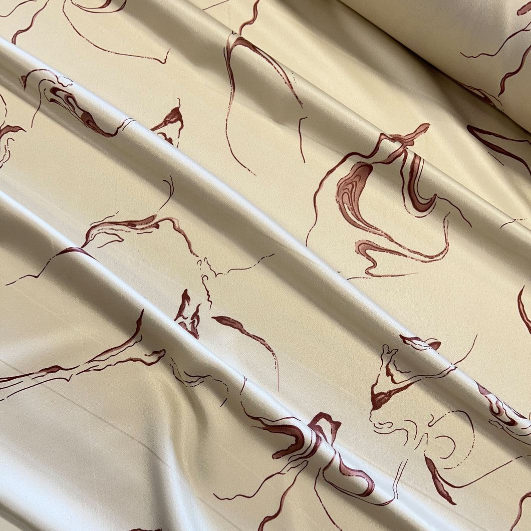 Printed Satin Deadstock - Vanilla Ripple