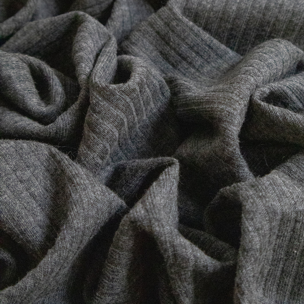 Wide Rib Knit - Charcoal Marle