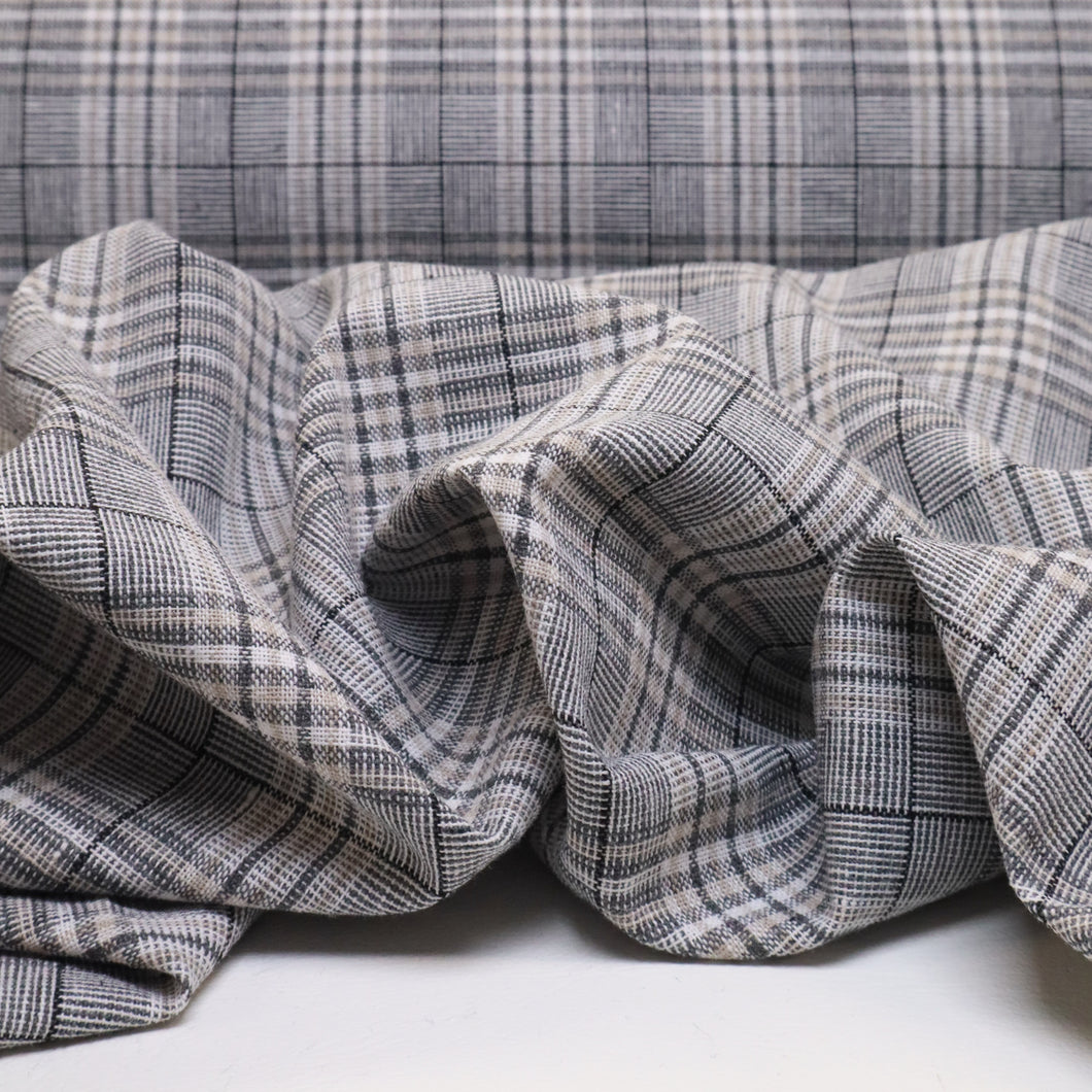 Linen Cotton Yarn Dyed Plaid - Silver