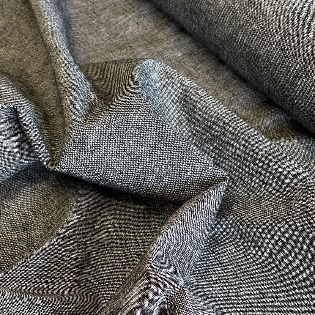 Lightweight Linen Cotton Crossweave - Black