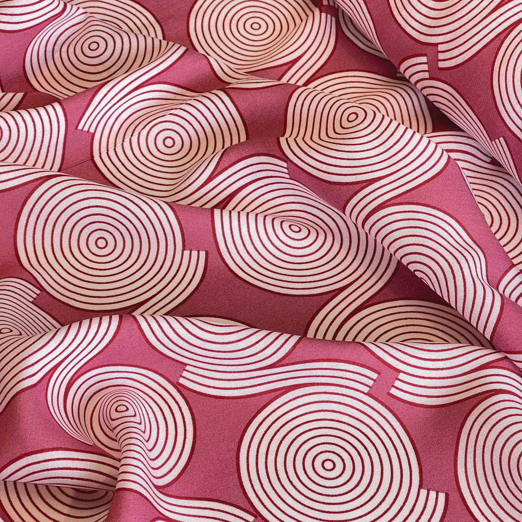 Spiral Rayon Challis Print - Pink