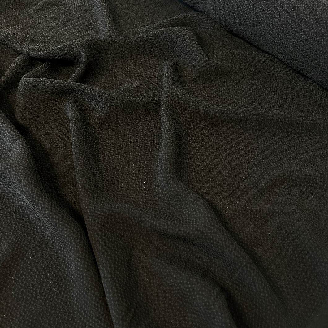 Sandwashed Cupro Piqué - Black