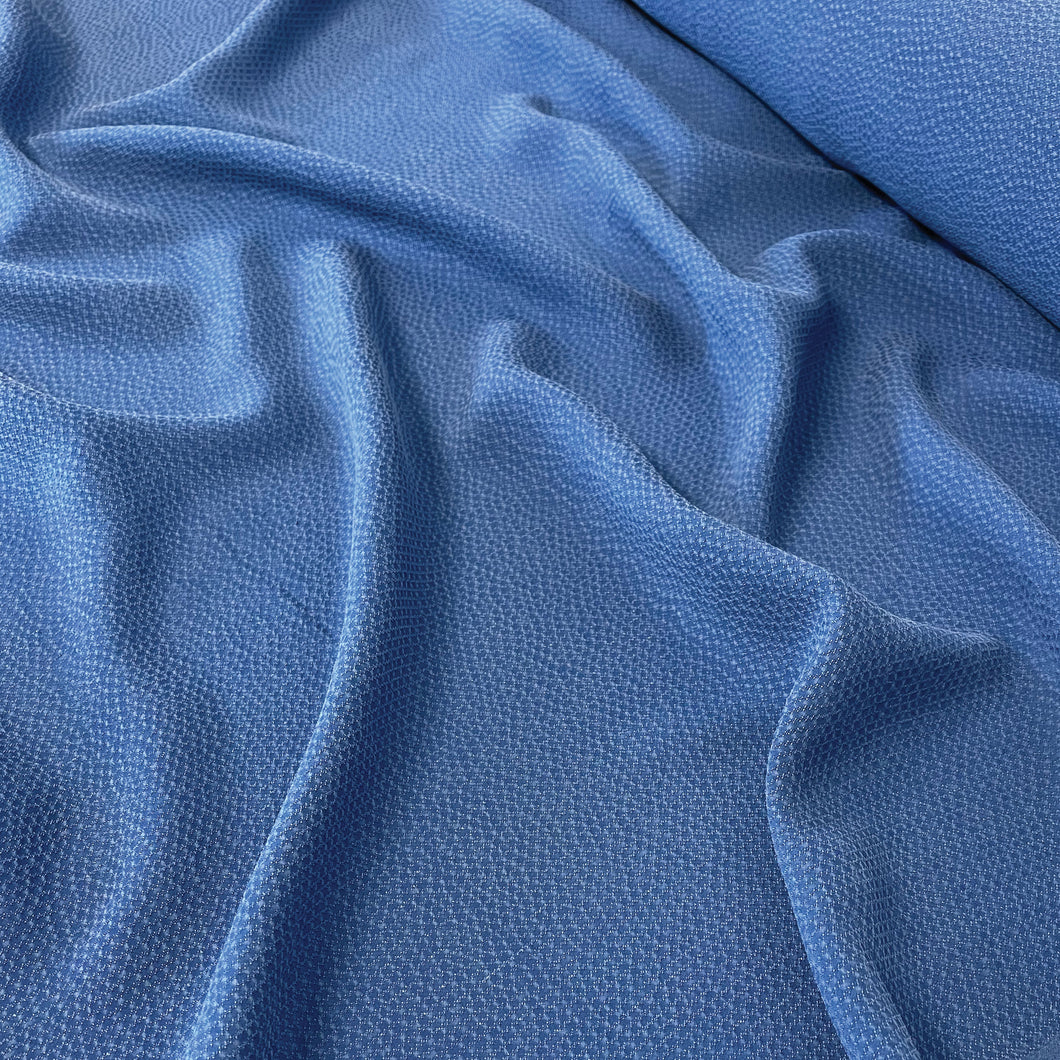 Sandwashed Cupro Piqué - Blue