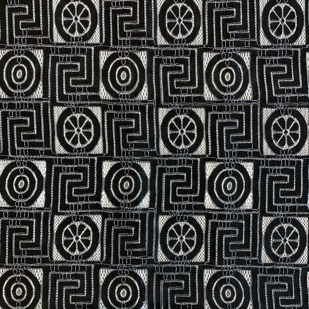 Contrast Mosaic Lace Deadstock - Black