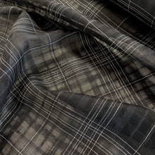Load image into Gallery viewer, Check Linen Viscose Gauze - Black
