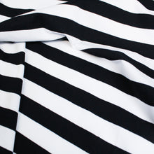 Load image into Gallery viewer, Cotton Spandex Stripe - Black/White
