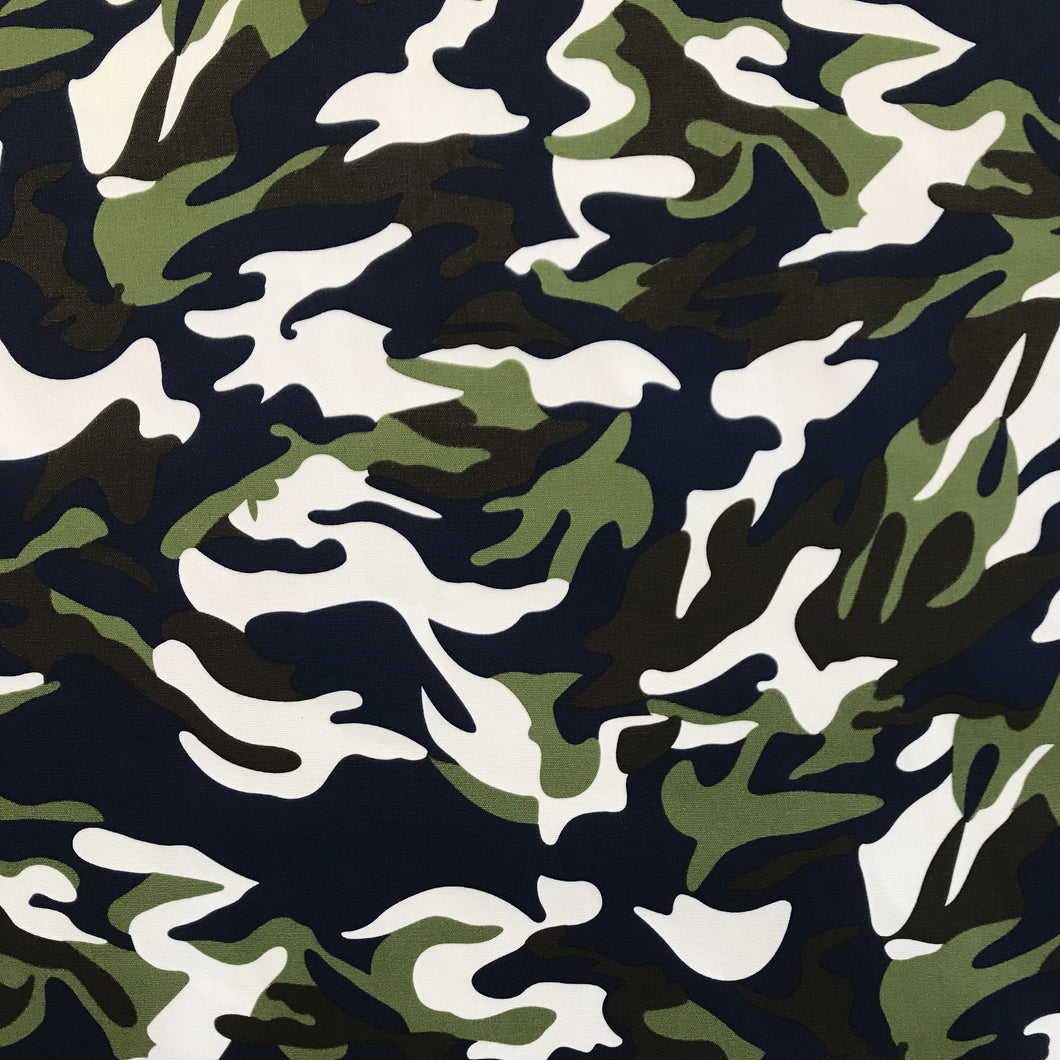 Printed Canvas - Navy Blue Camo