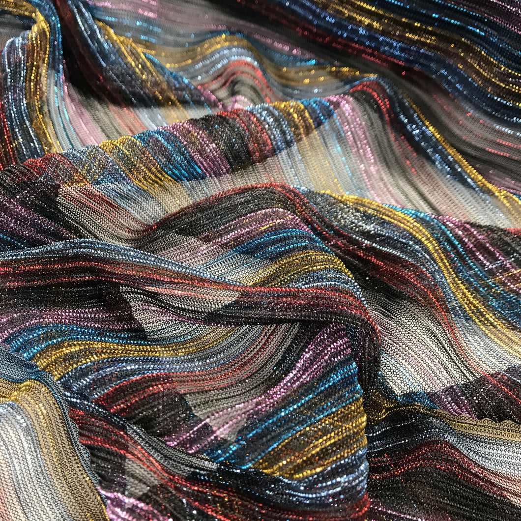 Metallic Plissé Mesh - Multi