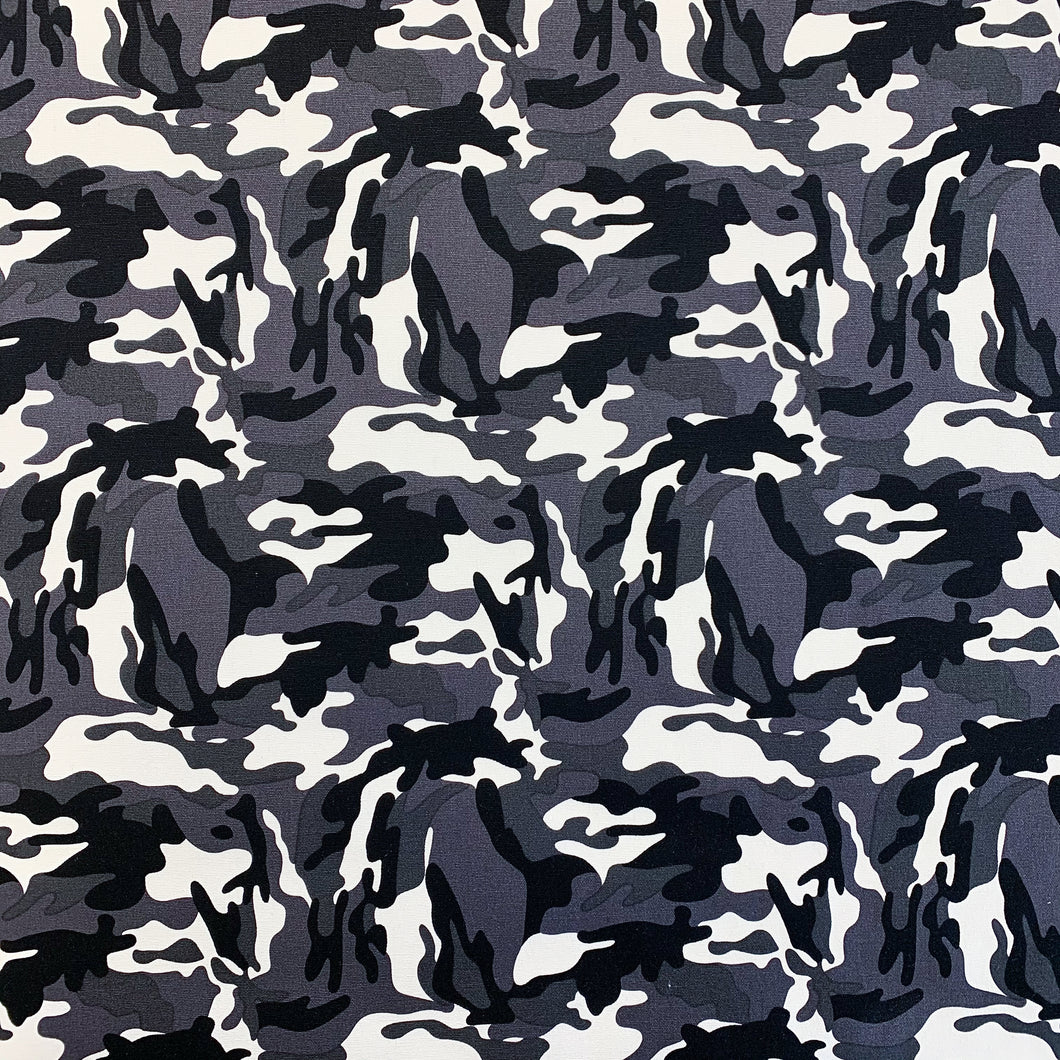 Printed Canvas - Grey Camo