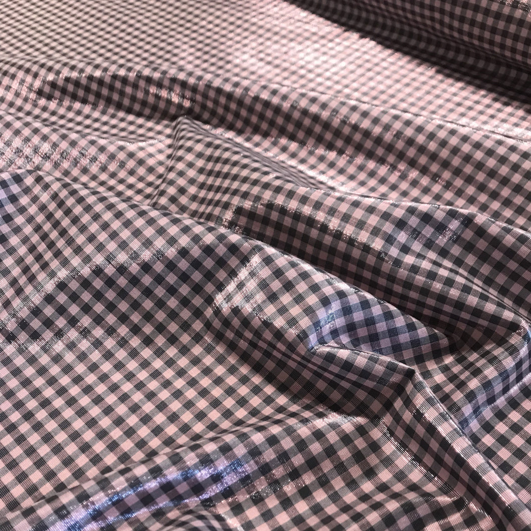 Metallic Gingham - Pink