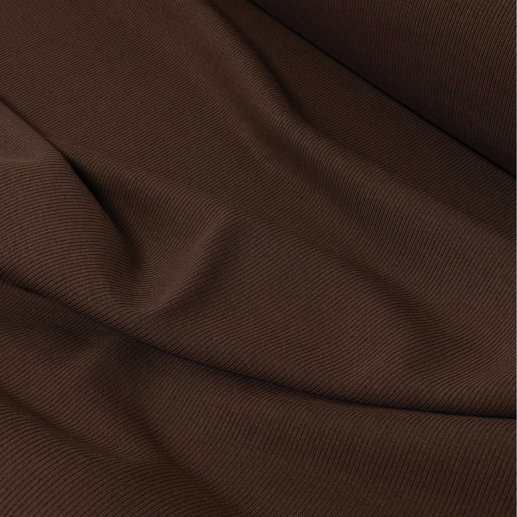 250gsm Cotton Spandex Rib - Chocolate