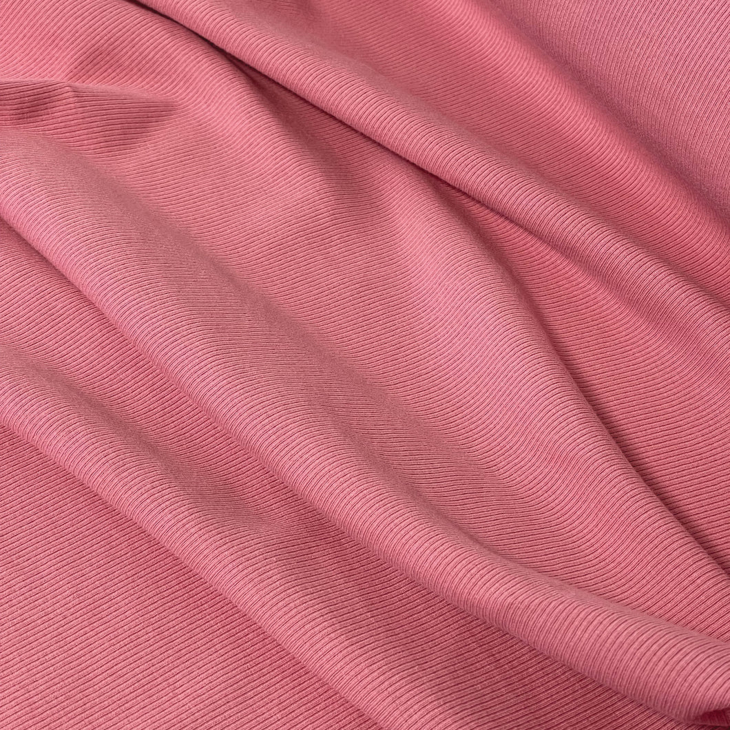 250gsm Cotton Spandex Rib - Rose