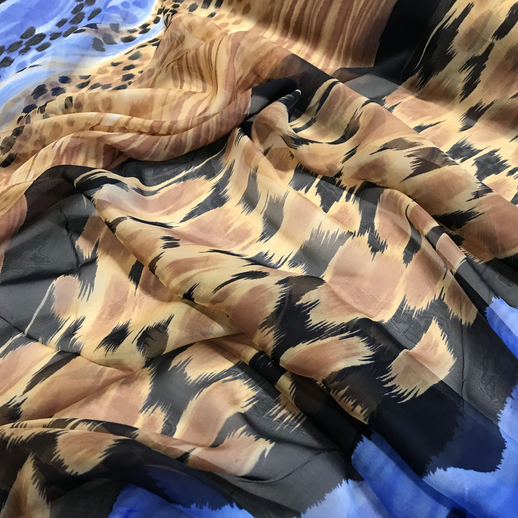 Silk Printed Chiffon - Cheetah (Last Chance)