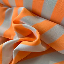Load image into Gallery viewer, Bold Stripe Crepe Deadstock - Neon Orange
