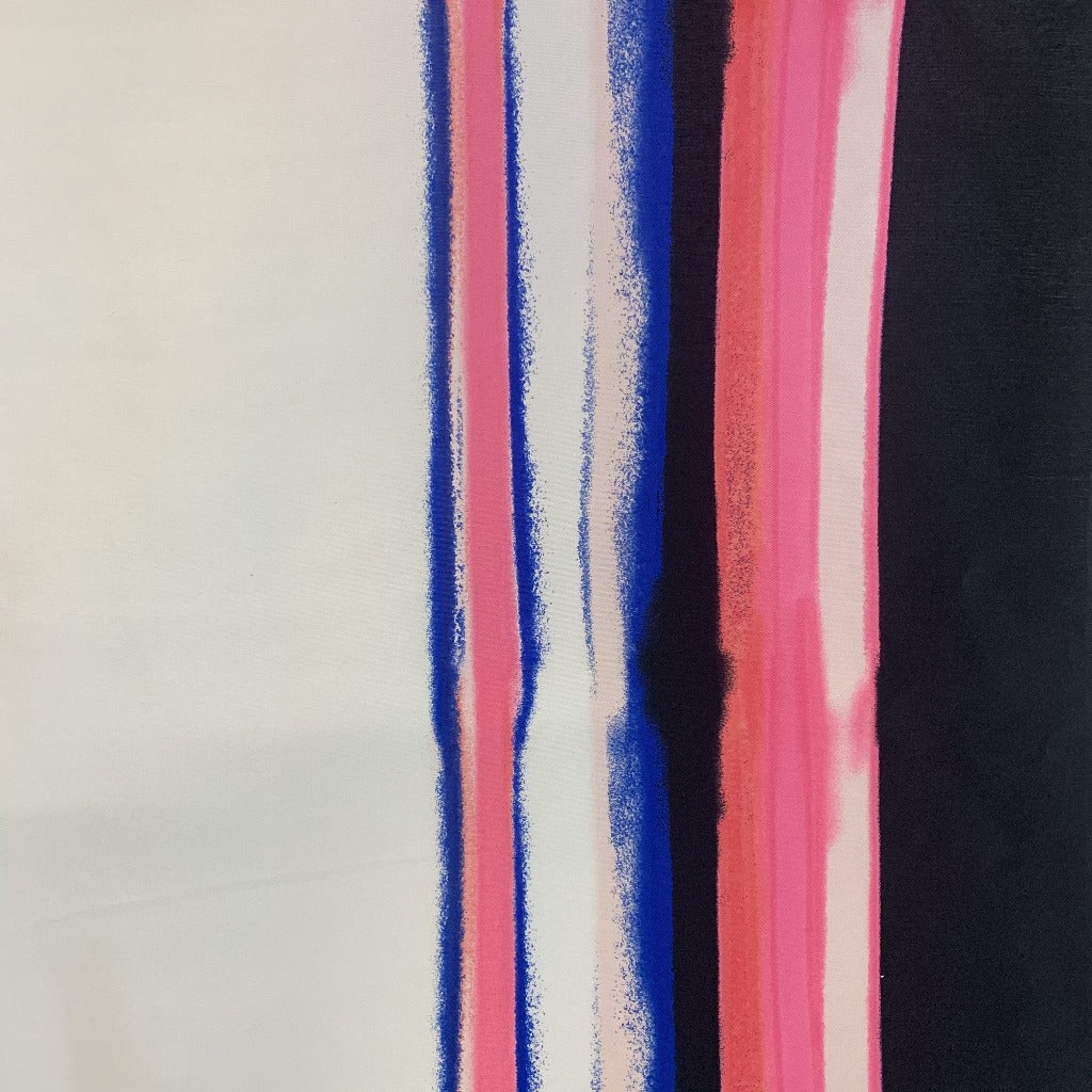 Striped Faille Deadstock - Pink & Cobalt